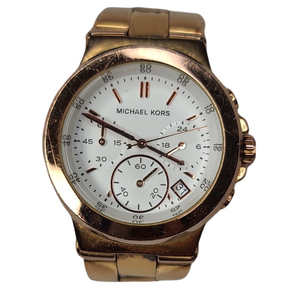 Michael Kors MK-5223 Watch 6" Band Goldtone Y2K 2000s Era